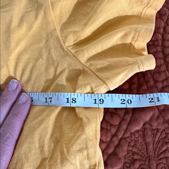 Bright Yellow/Orange V-Neck T-Shirt size small - Picture 4 of 6